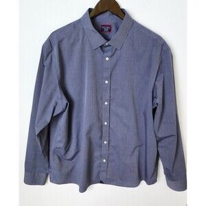 UNTUCKit Orville WF XXL Button Up Shirt Wrinkle Free Blue Regular Fit 100%Cotton